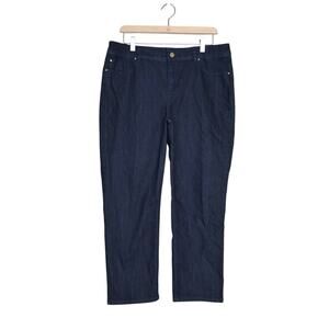 Chico's Platinum Women's 12 Chico's 2 Ultimate Fit Dark Wash Straight Crop Jean